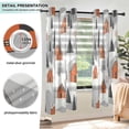 thumbnail image 3 of Yayeee Window Curtains Light Filtering 63"x42" Grommet Panel Pair Home Living Room Decor, Orange Cartoon Houses, 3 of 7