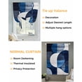 thumbnail image 3 of Navy Blue Boho Tie Up Curtains for Window, Thermal Insulated Balloon Shade Adjustable Rod Pocket Curtains Valance Panels for Kitchen Bathroom Cafe 42 x 45 White Circle Abstract Art, 3 of 6