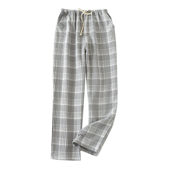 Hot! TIMIFIS Men's Pajama Pants Cotton Flannel Plaid Lounge Warm Sleepwear Pants Pjs Bottoms Pajama Sleep Pants - Spring/Summer