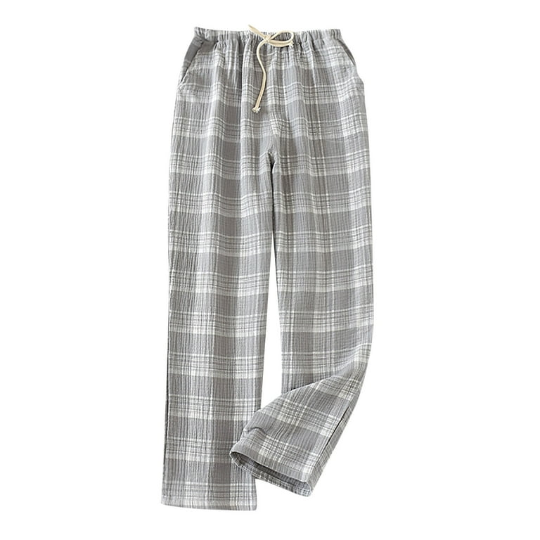 DxhmoneyHX Clearance Men s Pajama Pants Cotton Flannel Plaid Lounge Bottoms Super Soft Pajama Pants Casual Sleep Pants