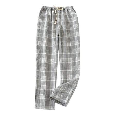 

Aufmer Clearance Leggings for Men Pull on Denim Capris Male Casual Lattice Crepe Spread Sleep Thin Comfortable Pajama Full Length Trousers Home Evening Pants