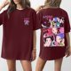 thumbnail image 1 of Pop cazadora para niña Demon Hunters Boys Girls Fashion Round-Neck Group Panels T Shirt （Wine）, 1 of 4