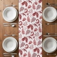thumbnail image 6 of Botanical Red Table Runner - 90 Inch Long, Kitchen Dining Table Runner Dresser Scarves, Vintage Ferns Herbs Country Plant Leaf Farmhouse Decor for Coffee Tables Wedding Party Banquet, 6 of 8