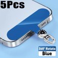 thumbnail image 1 of Universal Phone Lanyard Tether Tab 360 Degree Rotatable Soft TPU Mobile Phone Gaskets Replacement Phone Case Patrs Hanging Clips 5PCS Blue, 1 of 6