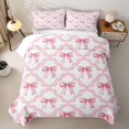 thumbnail image 2 of Erosebridal Pink Bowknot Girls Quilt King, Princess Butterfly Knot King Coverlet Set, 3pcs, 2 of 7