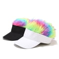 thumbnail image 3 of Hontri Visors in Clearance, Men And Women Multicolour Wig Peaked Cap Baseball Cap Head Scarf Wrap Cap, Unisex Black One Size, 3 of 6