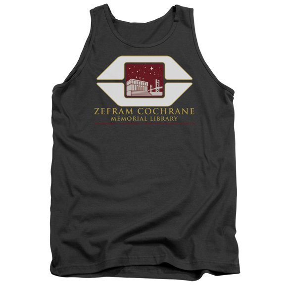 Star Trek Cochrane Library Adult Tank Top Charcoal