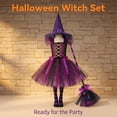thumbnail image 6 of LIIPEE Girls Halloween Costumes Kids Dresses With Accessories Witch Fancy Dress Up Clothes 4 Piece,3-4 Years, 6 of 9