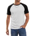 thumbnail image 4 of INSPIRE CHIC Men's Raglan T-Shirt Short Sleeve Crewneck Casual Baseball T-Shirts S White, 4 of 6
