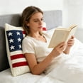 thumbnail image 4 of VMWMSSR American Flag Throw Pillow Cover 250Th Anniversary Red White Blue American Flag Floral Decorative Pillow Case For Sofa Bedroom Living Room 4Th Of July Home Decor(White2-17.72Inch), 4 of 4