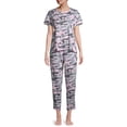 thumbnail image 3 of Secret Treasures Women's and Women's Plus Short Sleeve Tee and Capri Sleep Set, 2 Piece, 3 of 6