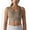 Khaki, variant on Women's Scoop Neck Stretchy Cropped Banded Criss Cross Back Sports Bra-Large, White