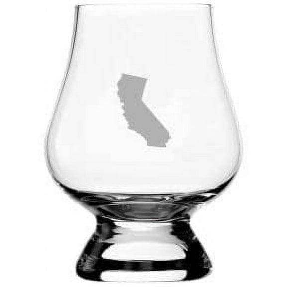 California States Etched 2.5oz Glencairn Miniature Wee Whisky Glass