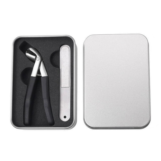 relayinert Senior-Friendly Toenail Extra-Long Toenail Nippers Use, Sharp, Clean, Hard Toenails for Specialized for Toenails Unisex Black +Roll into strips