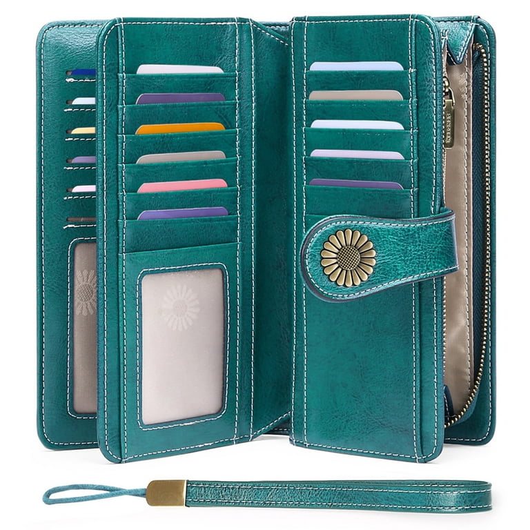 RFID Blocking Leather Wallet for Women,Excellent Women's Genuine Leather  Credit Card Holder