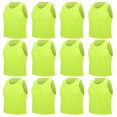 thumbnail image 2 of Chaleco de entrenamiento de fútbol para niños, 12 unidades, malla pequeña, transpirable, verde fluorescente, talla única, 2 of 14