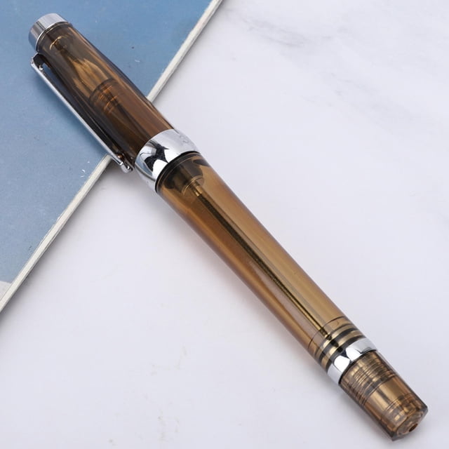 Business Pen, Fountain Pen, High Capacity 0.5mm Nib Suitable For Family Manual Operation Transparent Brown