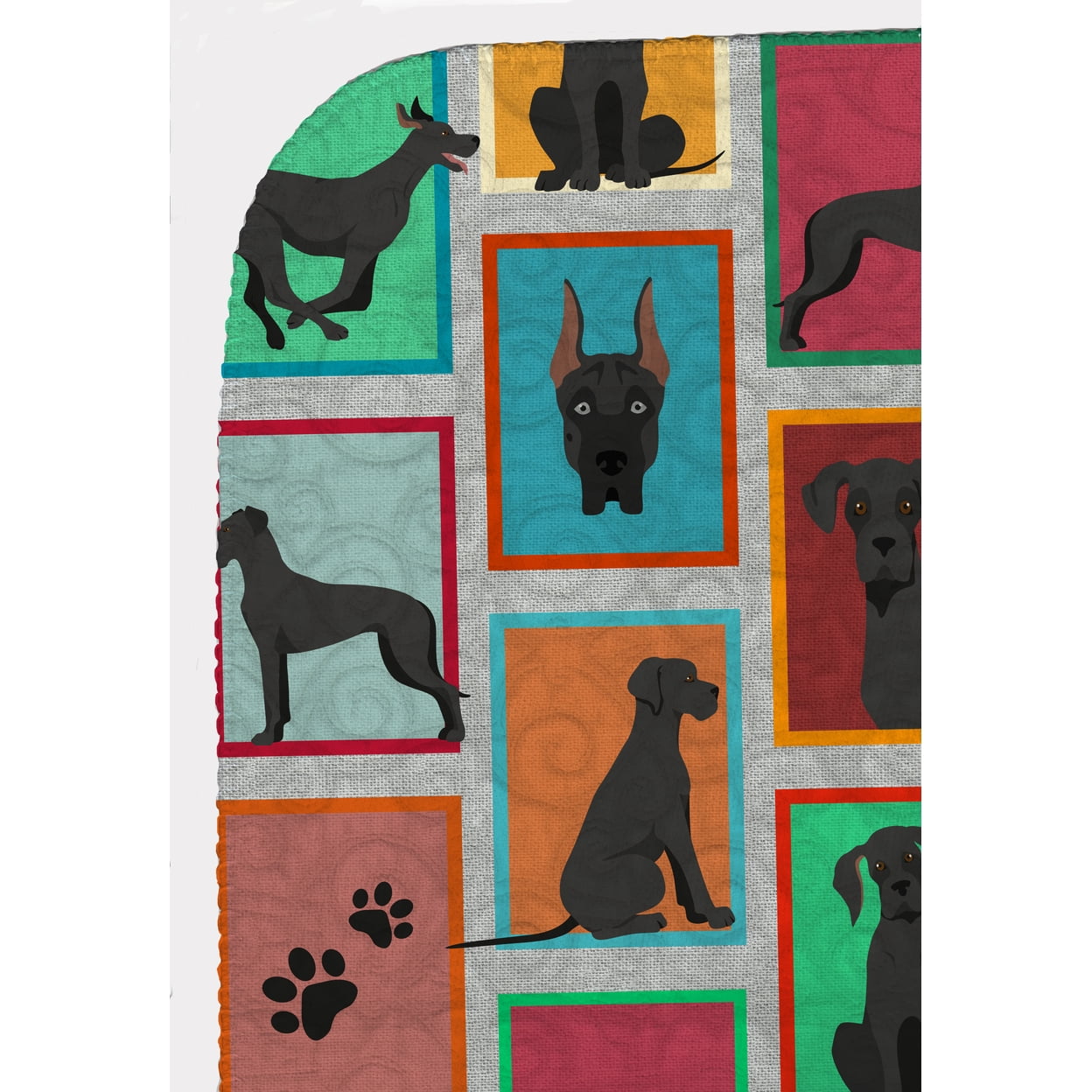 Lots of Black Great Dane Quilted Blanket 50x60 50 in x 60 in
