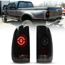 Winjet LED Tail Lights Fit For 1997-2003 Ford F150 & 1999-2007 Ford F250/F350/F450/F550 Super Duty Taillight Assembly w/LED Turn Signal/Running/Brake Light (Black Housing Smoked Lens)