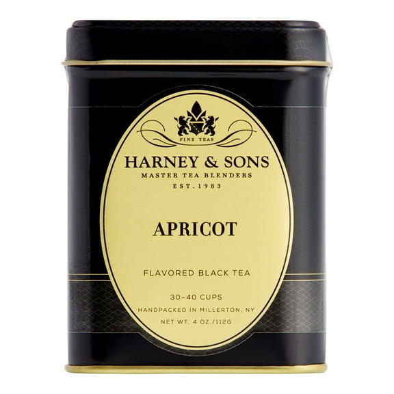 Harney & Sons Apricot Loose Leaf Black Tea Tin 4 oz. Pack of 3