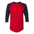 thumbnail image 1 of 5050 Raglan Three-Quarter Sleeve Tee, L, RedNavy, 1 of 2
