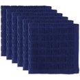 thumbnail image 1 of Basic Terry Collection Ensemble de Torchons à Carreaux Unis, 12x12, Bleu Nautique 6 Pcs, 1 of 7