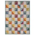 thumbnail image 1 of HomeRoots 473713 2 x 4 ft. Orange & Gray Triangle Indoor or Outdoor Area Rug, Ivory, 1 of 1