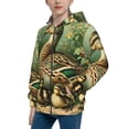 thumbnail image 2 of Kdxio Mallard Duck And Flowers Pattern Kids Boys Girls Zip Up Hoodie 3D Printed Hooded Sweatshirt Hoody Coat with Pocket 7-12 Y-Small, 2 of 6