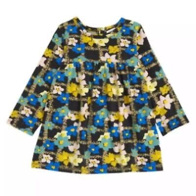 Nordstrom Babies Cristina Martinez Graphic Dress Black Windowpane Floral 24M NWT