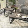 thumbnail image 3 of Burul Metal 2-Piece Coffee Table Set, Gray and Black, 3 of 12