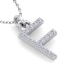 thumbnail image 4 of SuperJeweler F Initial Necklace in 14 Karat White Gold With 16 Diamonds, With Free 18 inch Chain, for Women, 4 of 6