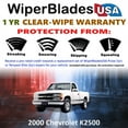 thumbnail image 2 of 2000 Chevrolet K2500 Beam Wiper Blades Wipers w/1yr Warranty (Set of 2), 2 of 5