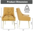 thumbnail image 5 of SEYNAR Modern Glam Faux Leather Dining Chairs Set of 4, Upholstered Vanity Chair with Gold Legs for Living Room Restaurant(MUSTARD), 5 of 6