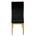 thumbnail image 3 of Black Dining Chair with Brushed Gold Stainless Steel legs Set of 4, 3 of 3
