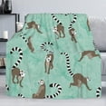 thumbnail image 3 of Xchearser Cute Lemurs Soft Throw Blanket 40"x50" Lightweight Flannel Fleece Blanket for Couch Bed Sofa Travelling Camping for Kids Adults, 3 of 5