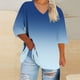 thumbnail image 1 of Heisall Womens Tshirts 3/4 Sleeve V-Neck Plus Size Loose Casual Print Daily Wear Fashion, 1 of 5