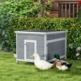 thumbnail image 2 of PawHut Duck Coop, Wooden Chicken House Rabbit Hutch with Openable Roof, 2 of 10