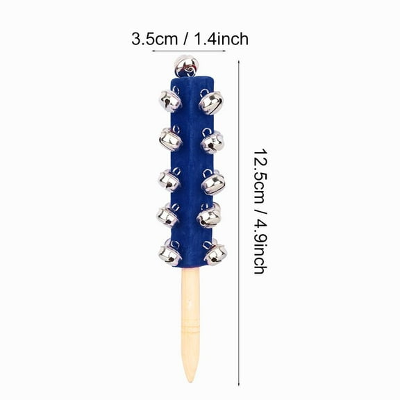 Tebru Wooden Handheld 21 Jingle Bells Bar Sleigh Stick Kids Toy Percussion Instrument , Jingle Bells Stick, Bells Sleigh Stick