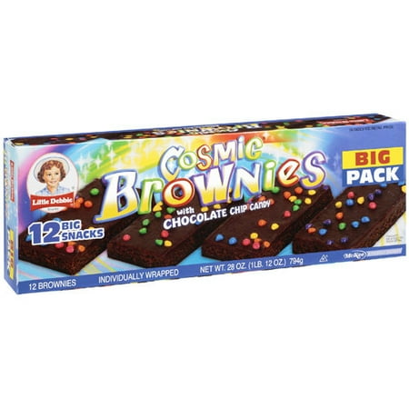 little debbie cosmic brownies with chocolate chip candy