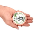 thumbnail image 3 of Koyal Wholesale Compact Mirror Bridesmaid Wedding Gift, Rose Gold, Greenery Green Leaves, 1-Pack, 3 of 5