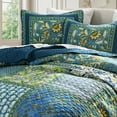 thumbnail image 6 of CHARRYARN King Size Quilt Set - Comforter Set Blue Bedding Sets, Soft Coverlet Patchwork Reversible Lightweight Bedspread with 2 Pillow Shams, (104"x90", 3 Pieces), 6 of 6