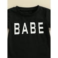 thumbnail image 5 of Franhais Baby 2Pcs Summer Outfits, Short Sleeve Letter Print T-Shirts + Knot Front Shorts Set, 5 of 9