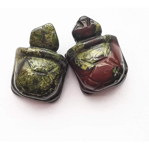 2 Pcs Natural Dragon Blood Jasper Pocket Carved Tortoise Decor Animal Figurines Gemstone,1.5 Inches Room Decor Crystals and Healing Stones