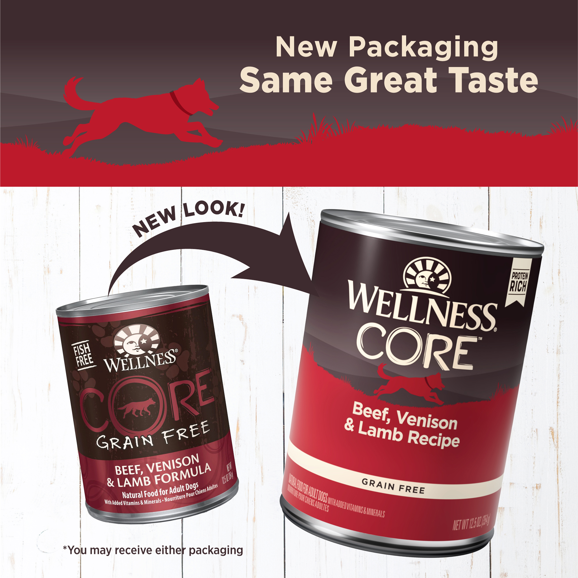 Wellness CORE Natural Wet Grain Free Canned Dog Food, Beef, Venison & Lamb, 12.5-Ounce Can (Pack of 12) - image 3 of 7