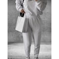 thumbnail image 2 of Womens 2 Piece Outfits Sweatsuit Oversized Sweatshirt Lounge Sets Baggy Sweatpants Fall Fashion with Pockets White M, 2 of 8