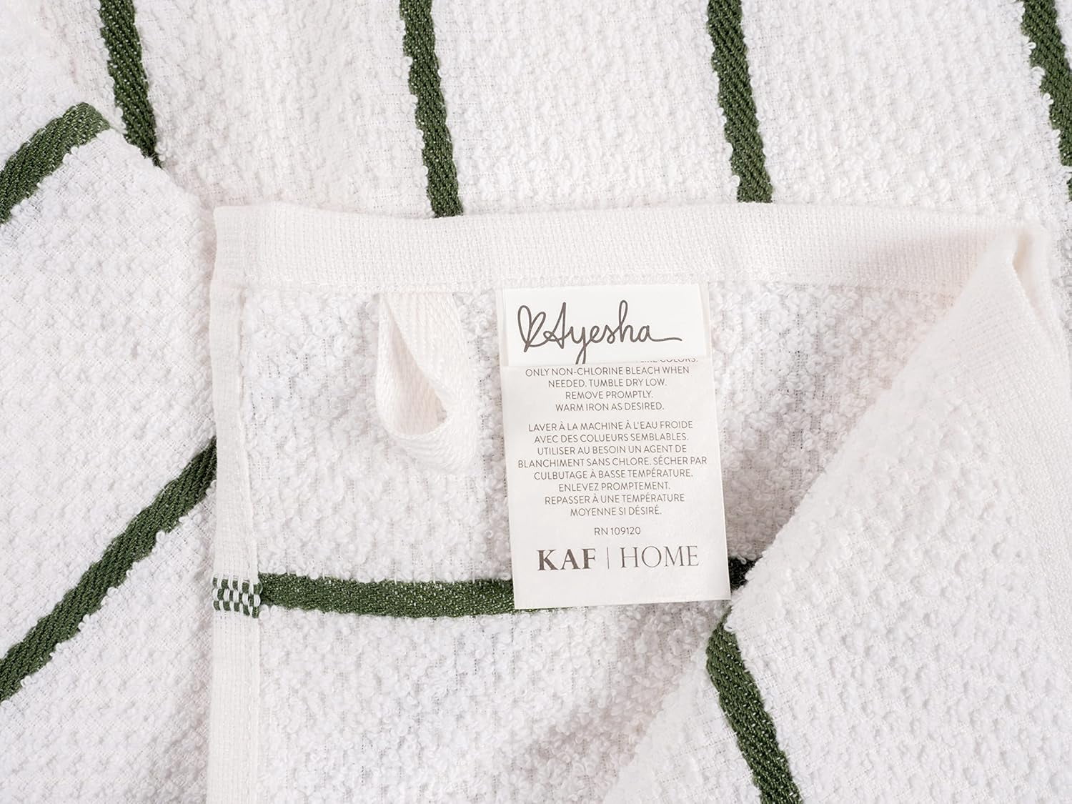 KAF Home Ayesha Curry Cotton Kitchen Towels Set, Absorbent Dish Towels, 18” x 28”, Green, 6 Pack