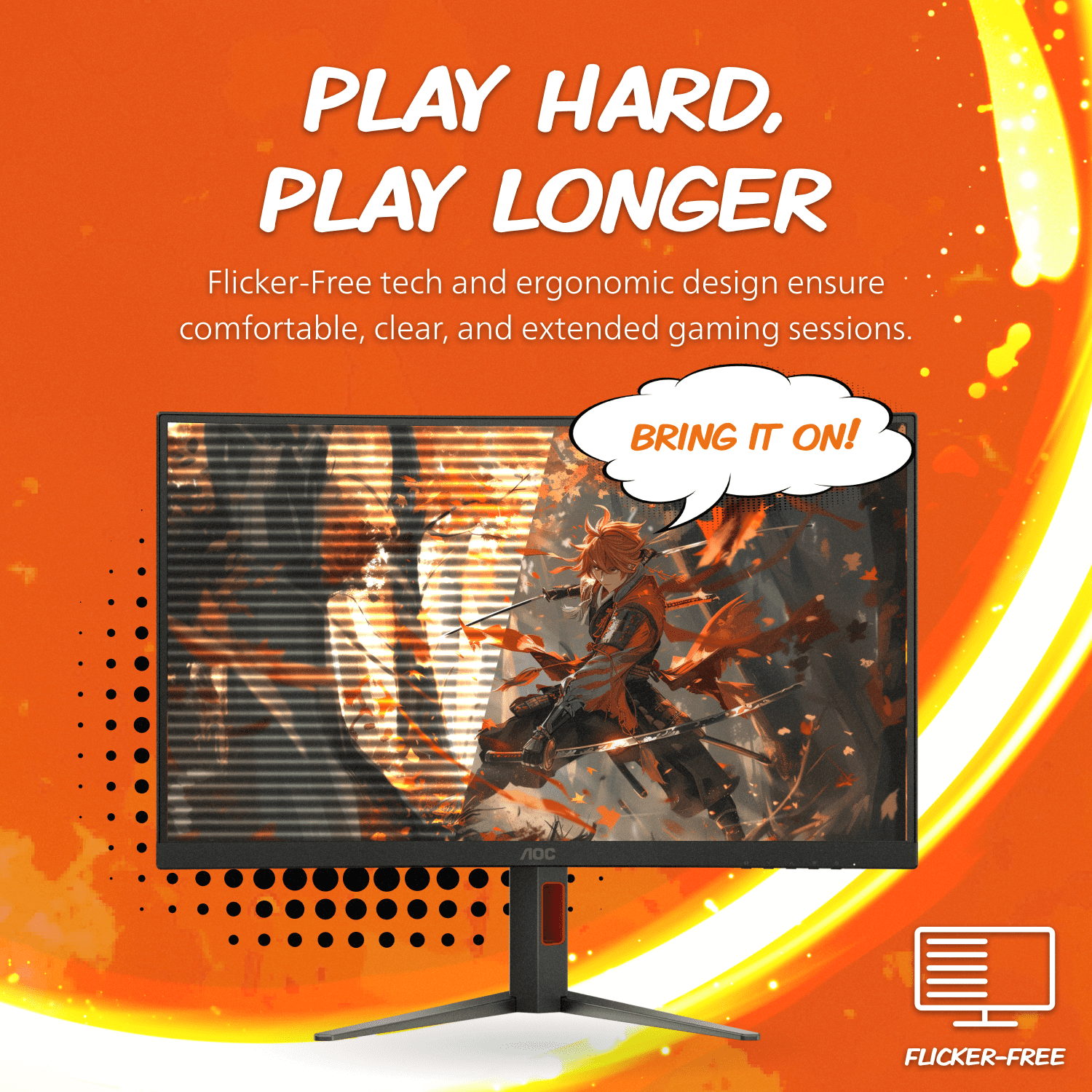 AOC CQ27G4ZH - 27" Curved QHD (2560x1440), 0.3ms,  Height Adjustable Stand, Gaming Monitor - 300hz