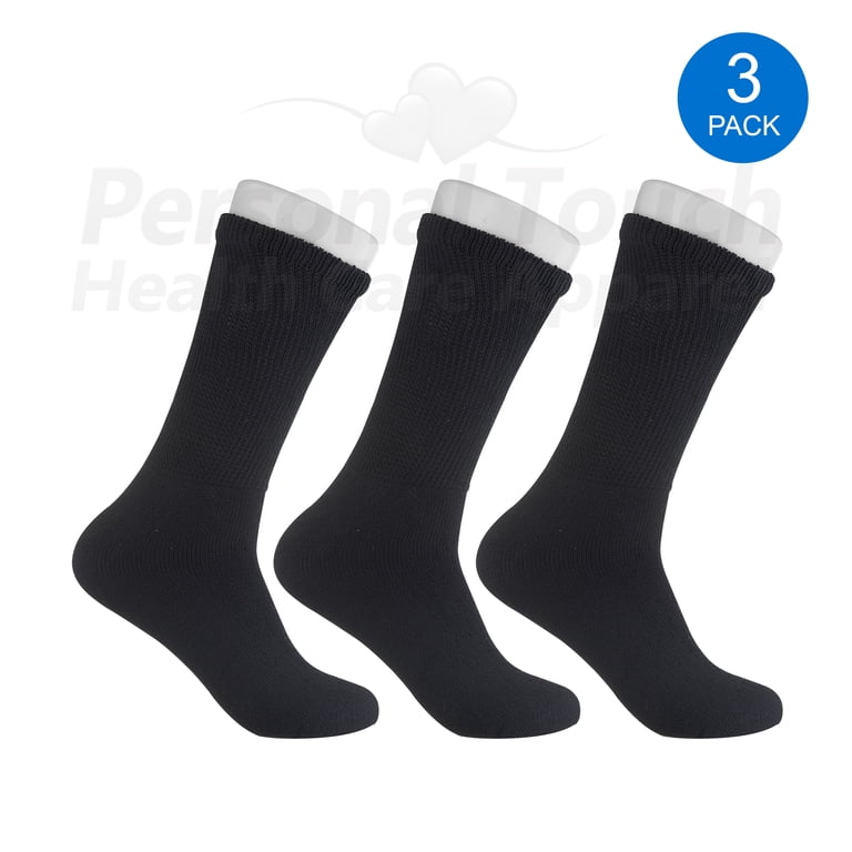 MEN'S 3 PAIR PACK NON ELASTIC 100% COTTON DIABETIC SOCKS.-Black-UK 6-11 MEN'S 3 PAIR PACK NON ELASTIC 100% COTTON DIABETIC SOCKS.-Black-UK 6-11