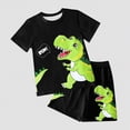 thumbnail image 2 of NIEWTR Boys' Clothes Summer Dinosaur Outfit T-Shirt + Shorts 2 Piece Set Casual Breathable Summer Clothes for Kids（A-Light Green,5-6 Years), 2 of 4