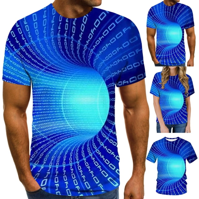 EGNMCR T-Shirts à Manches Courtes pour Hommes Été Décontracté Col Ras du Cou T-shirt, T-shirt à Manches Courtes à Col Rond pour Hommes et Femmes Printemps et Été Impression 3D Haut Blouses,